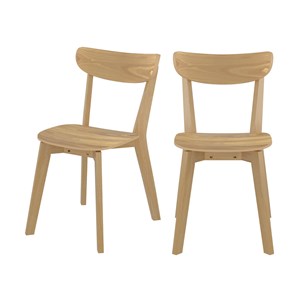 Lot de 2 chaises en bois clair - tabata