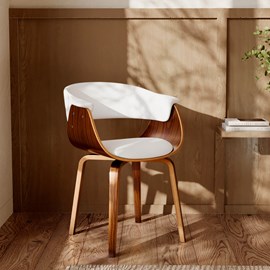 Chaise en cuir synthétique blanc - piada
