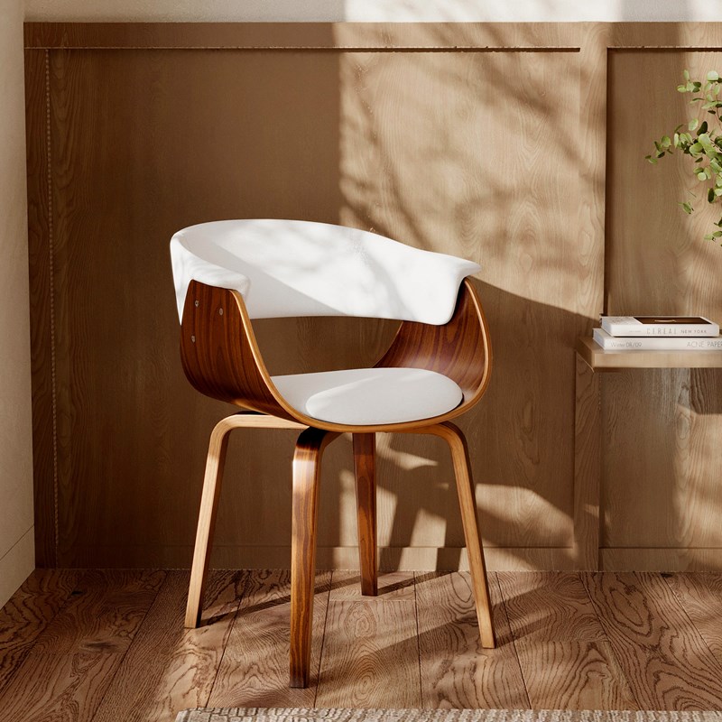 Rendez-vous Déco - Chaise en cuir synthétique blanc - piada
