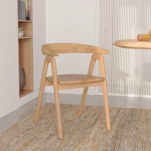 Chaise en bois d'hévéa clair - hawa