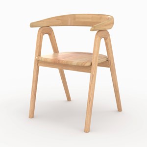 Chaise en bois d'hévéa clair - hawa
