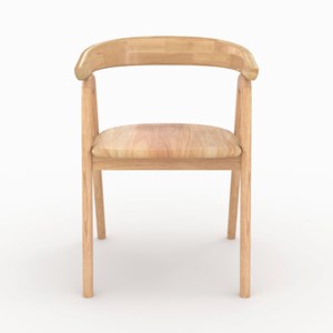Chaise en bois d'hévéa clair - hawa