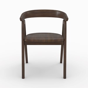 Chaise en bois d'hévéa foncé - hawa