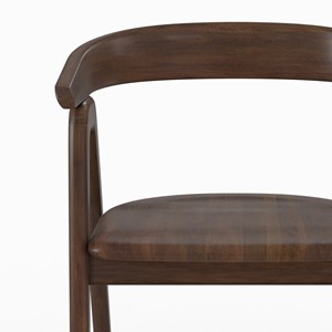 Chaise en bois d'hévéa foncé - hawa