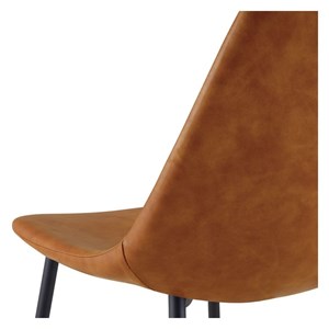 Lot de 2 chaises en cuir synthétique camel - henrik