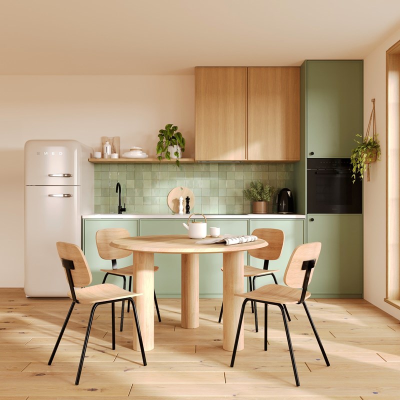 Lot de 2 chaises en bois plaqué frêne et pieds en métal - hoodie