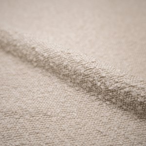 Lot de 2 chaises en tissu bouclé beige et pieds en métal noir - iris