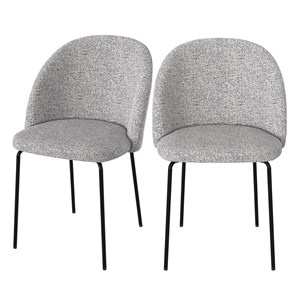 Lot de 2 chaises en tissu chiné gris clair - karl