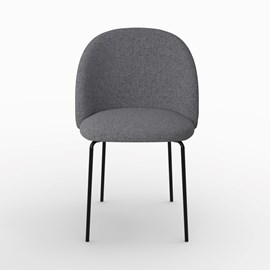 Lot de 2 chaises en tissu chiné gris foncé - karl