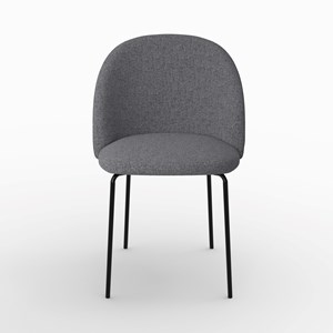 Lot de 2 chaises en tissu chiné gris foncé - karl