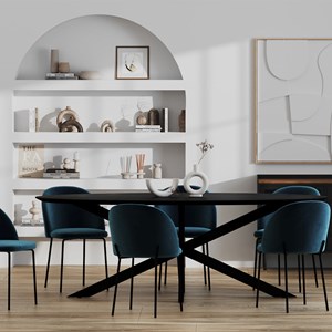 Lot de 2 chaises en velours bleu foncé - karl