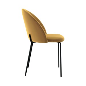 Lot de 2 chaises en velours jaune moutarde - karl