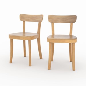 Lot de 2 chaises en bois clair - keno