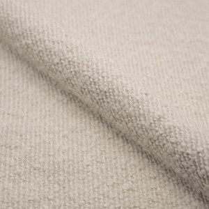 Lot de 2 chaises en tissu bouclé blanc cassé et pieds noirs - maëlie