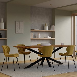 Lot de 2 chaises en velours jaune curry - mazzia