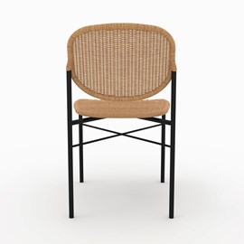 Lot de 2 chaises en résine tressée naturelle et pieds en métal - messa