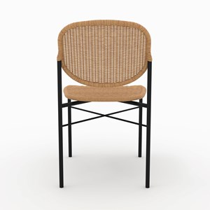 Lot de 2 chaises en résine tressée naturelle et pieds en métal - messa