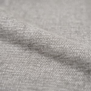 Chaise en tissu beige chiné et pieds noirs - milly