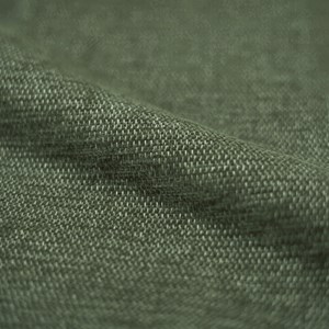 Chaise en tissu vert chiné et pieds noirs - milly