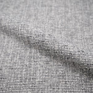 Lot de 2 chaises en tissu gris foncé chiné et pieds en métal noir - nao