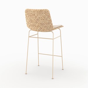 Lot de 2 chaises pour îlot central 66 cm en matière naturelle - faro