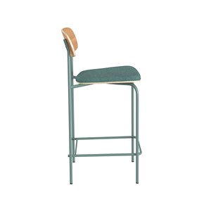 Lot de 2 chaises pour îlot central en tissu bleu canard 65 cm - alba