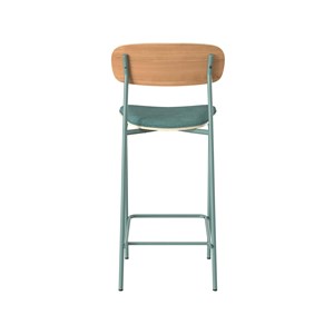 Lot de 2 chaises pour îlot central en tissu bleu canard 65 cm - alba