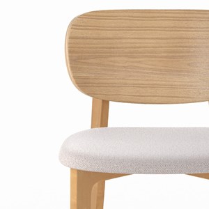 Lot de 2 chaises pour îlot central 66 cm en bois et tissu beige - aria