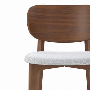 Lot de 2 chaises pour îlot central 66 cm en bois et tissu gris clair - aria