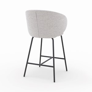 Lot de 2 chaises pour îlot central en tissu gris clair 68 cm - cécilia