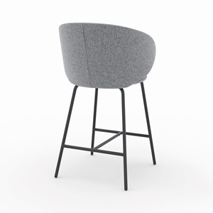 Lot de 2 chaises pour îlot central en tissu gris foncé 68 cm - cécilia