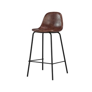 Chaise pour îlot central 65 cm en cuir synthétique marron - henrik