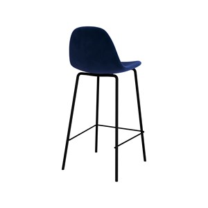 Lot de 2 chaises pour îlot central 65 cm en velours bleu foncé - henrik