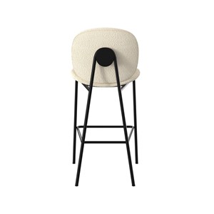 Lot de 2 chaises pour îlot central en tissu bouclé beige 63,5 cm - iris