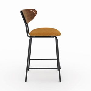 Lot de 2 chaises pour îlot central en velours côtelé jaune 64.5 cm - jade