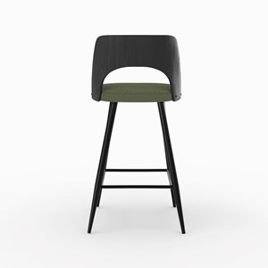 Lot de 2 chaises pour îlot central en tissu bouclé vert kaki 66 cm - mindy