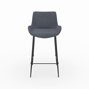 Lot de 2 chaises pour îlot central en tissu gris 65 cm - pirata