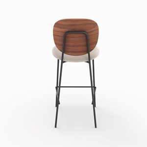 Lot de 2 chaises pour îlot central 65,5 cm en tissu beige - simone