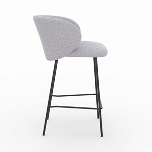 Lot de 2 chaises pour îlot central en tissu gris clair 68 cm - victoria