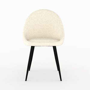 Lot de 2 chaises en tissu bouclé blanc cassé - rona