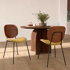 Lot de 2 chaises en velours jaune moutarde - simone