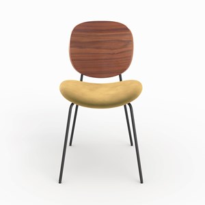 Lot de 2 chaises en velours jaune moutarde - simone