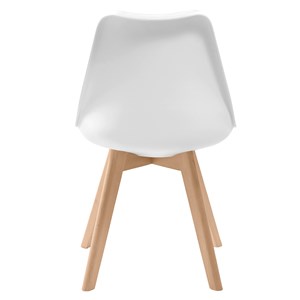 Lot de 2 chaises blanches et pieds bois - skandi