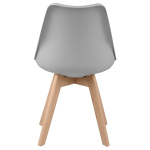 Lot de 2 chaises gris clair et pieds bois - skandi