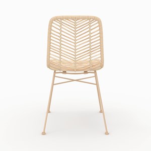 Lot de 2 chaises en rotin naturel et pieds beiges - tamara