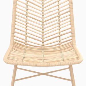 Lot de 2 chaises en rotin naturel et pieds beiges - tamara