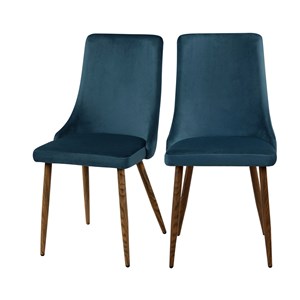 Lot de 2 chaises en velours bleu - vinni