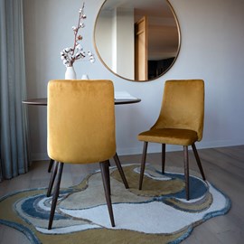 Lot de 2 chaises en velours jaune moutarde - vinni