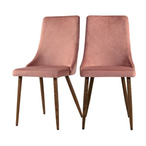 Lot de 2 chaises en velours rose - vinni