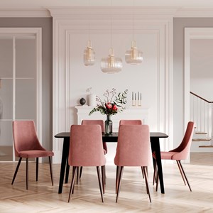 Lot de 2 chaises en velours rose - vinni